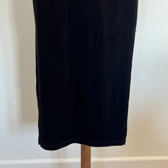 Exit of California Women's Size S Stretch Black Velvet Side Slit Maxi Skirt - Picture 5 of 9